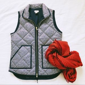 NWOT J. Crew Herringbone Excursion Quilted Vest